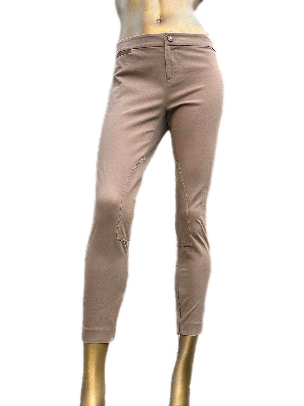 Lauren Ralph Lauren Petite Equestrian Riding Cropped Pants 4P Taupe cotton blend